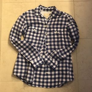 Blue gingham banana republic button up shirt